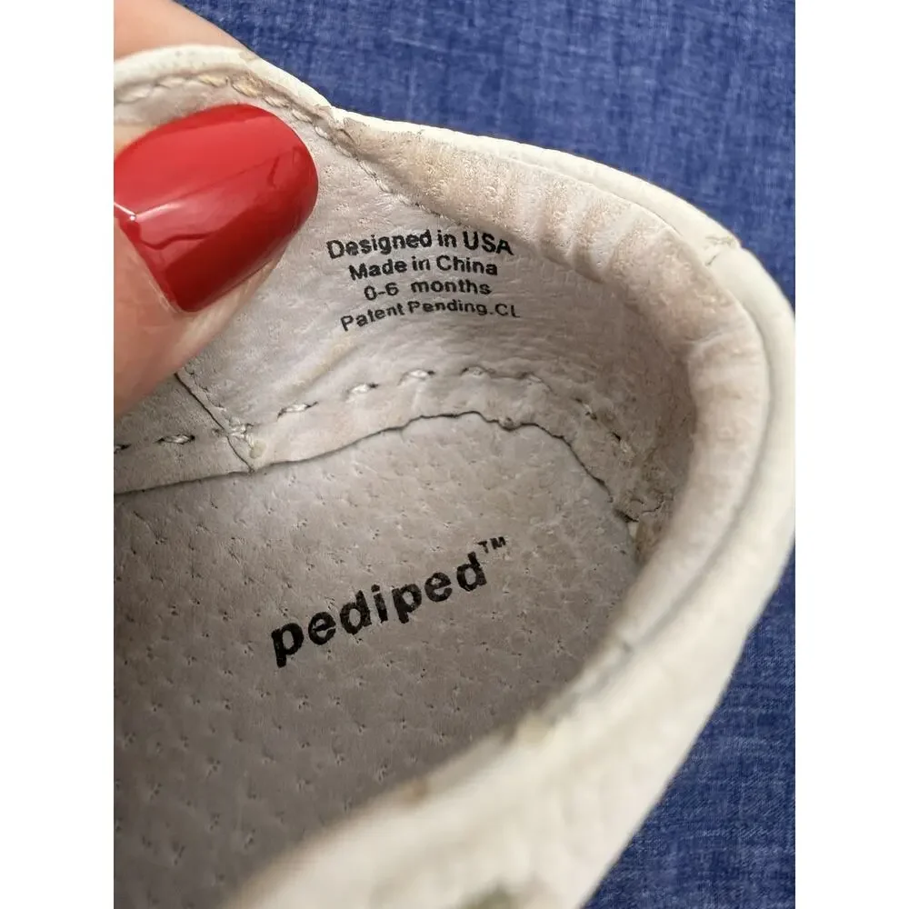 Pediped Originals Betty Infant Crib Shoes White Size 0-6 Months Excellent